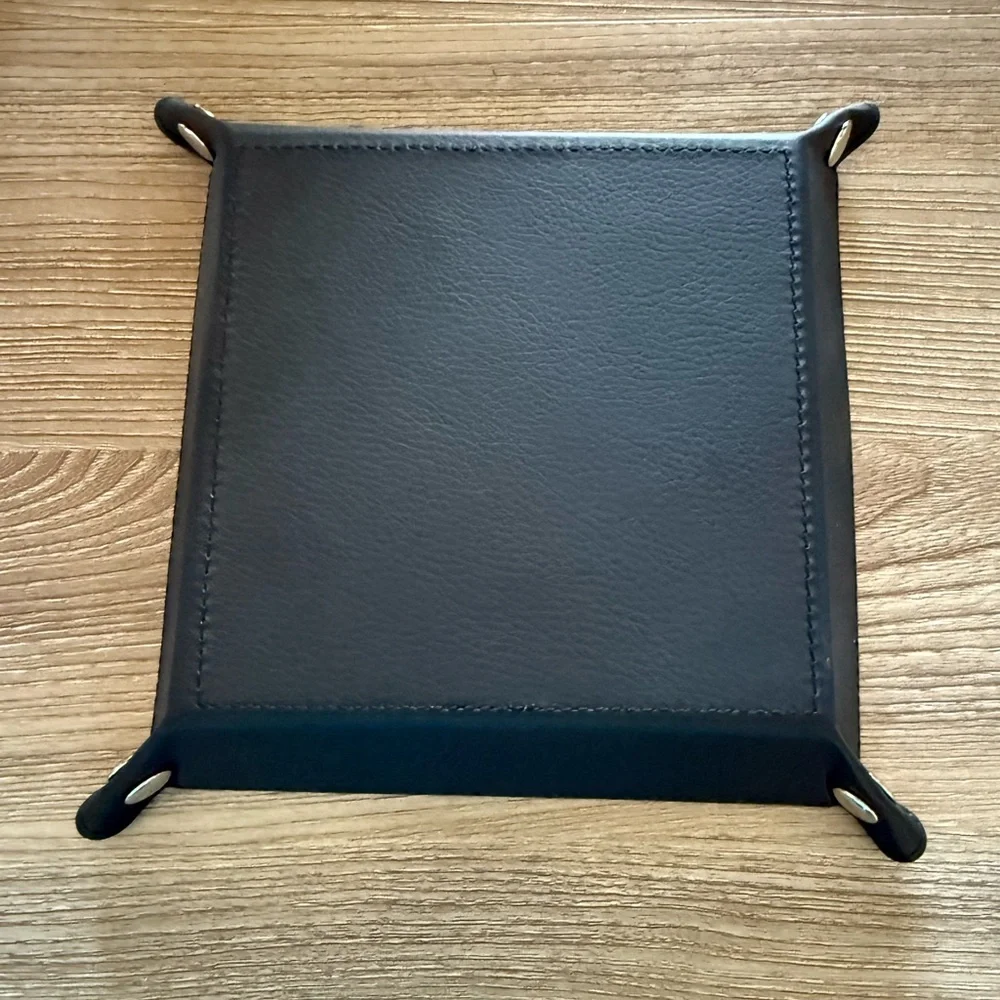 HANDMADE FASHION Foldable PU Leather Accessory Tray With Snap Closure